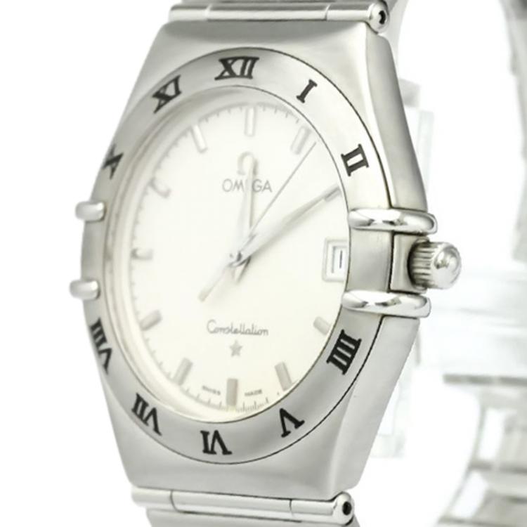 Pre Owned Omega Silver Stainless Steel Constellation Women's Wristwatch 33MM