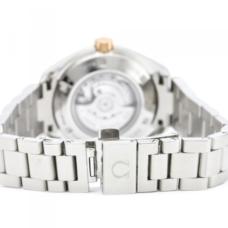 Pre Owned Omega Black 18K Rose Gold and Stainless Steel Seamaster Aqua Terra Women's Wristwatch 34MM