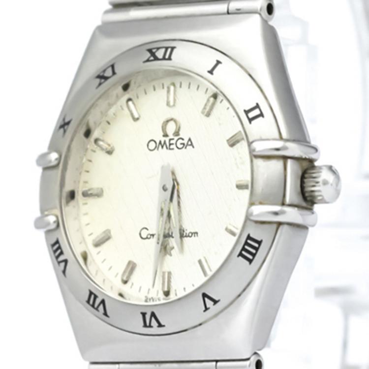 Pre Owned Omega Silver Stainless Steel Constellation Women's Wristwatch 25MM