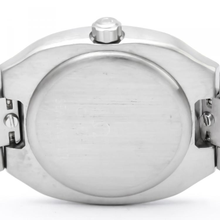 Pre Owned Omega Champagne Stainless Steel Seamaster Polaris Women's Wristwatch 21MM