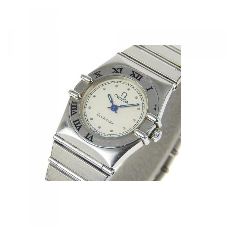 Pre Owned Omega White Stainless Steel Constellation Women's Wristwatch 23MM