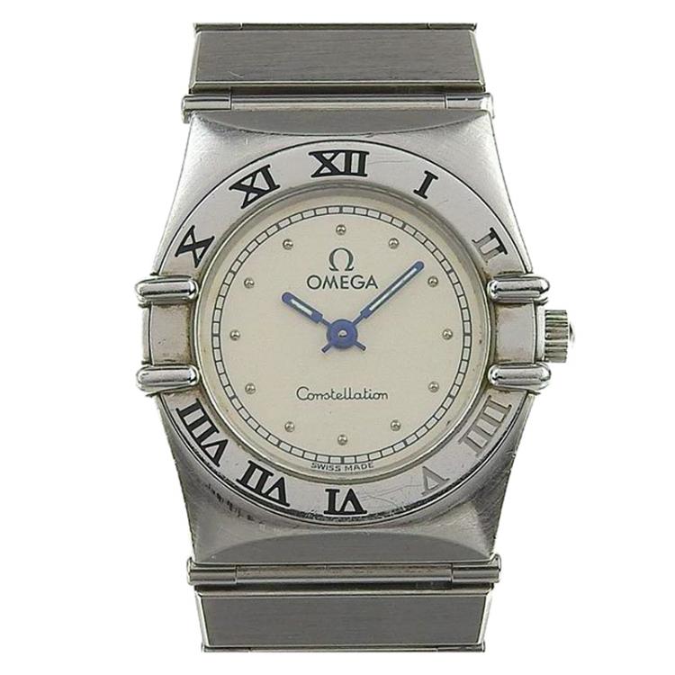 Pre Owned Omega White Stainless Steel Constellation Women's Wristwatch 23MM