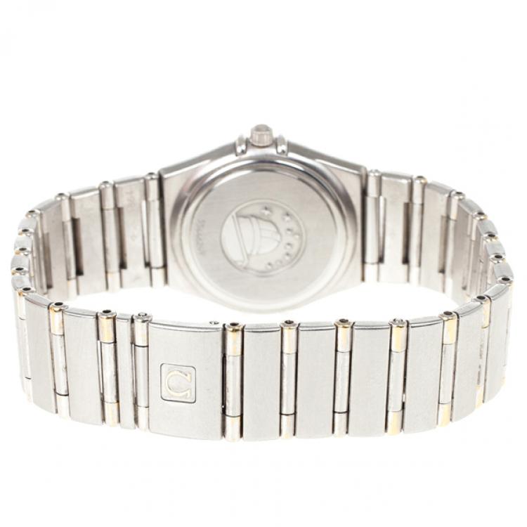 Pre Owned Omega White Stainless Steel Constellation Women's Wristwatch 25MM