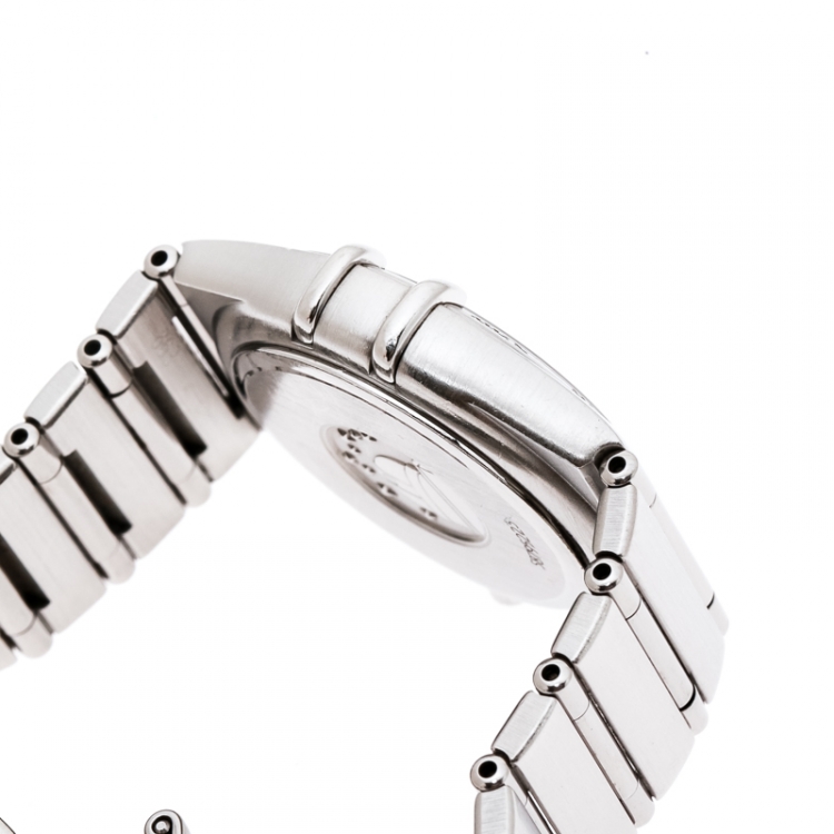 Pre Owned Omega Silver White Stainless Steel Constellation 1582.30.00 Women's Wristwatch 27 mm