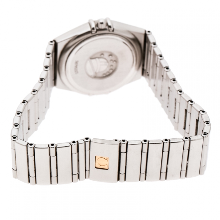 Pre Owned Omega Silver White Stainless Steel Constellation 1582.30.00 Women's Wristwatch 27 mm