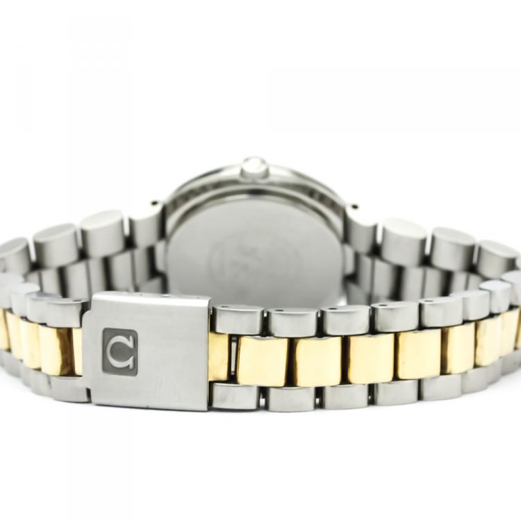 Pre Owned Omega Champagne Gold Plated Stainless Steel Seamaster Women's Wristwatch 26MM