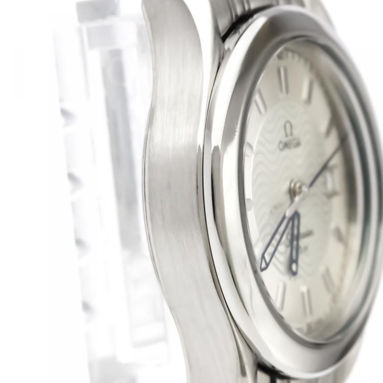 Pre Owned Omega Silver Stainless Steel Seamaster Women's Wristwatch 26MM