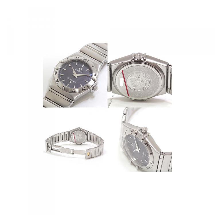 Pre Owned Omega Grey Stainless Steel Constellation Women's Wristwatch 24MM