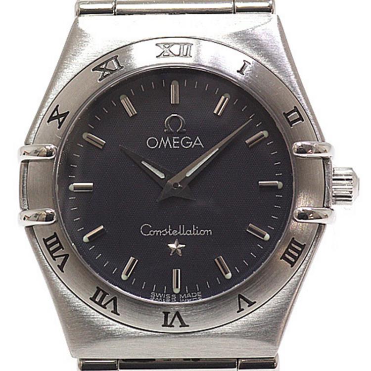 Pre Owned Omega Grey Stainless Steel Constellation Women's Wristwatch 24MM