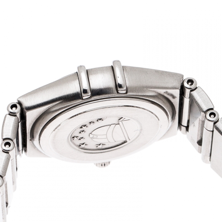 Pre Owned Omega Bronze Stainless Steel Diamond Cindy Crawford Constellation 1564.65 Women's Wristwatch 22 mm