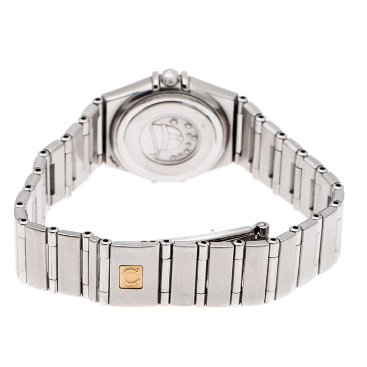 Pre Owned Omega Bronze Stainless Steel Diamond Cindy Crawford Constellation 1564.65 Women's Wristwatch 22 mm