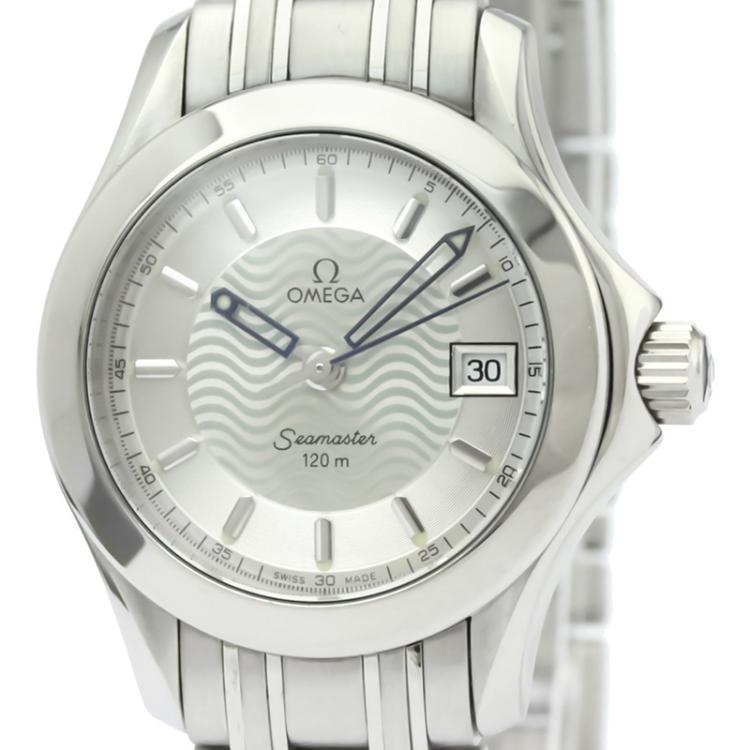 Pre Owned Omega Silver Stainless Steel Seamaster 120M 2581.31 Women's Wristwatch 26 MM