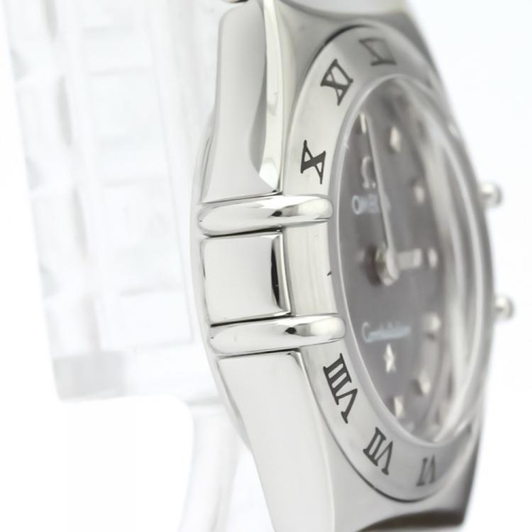 Pre Owned Omega Gray Stainless Steel Constellation 1561.51 Women's Wristwatch 22 MM
