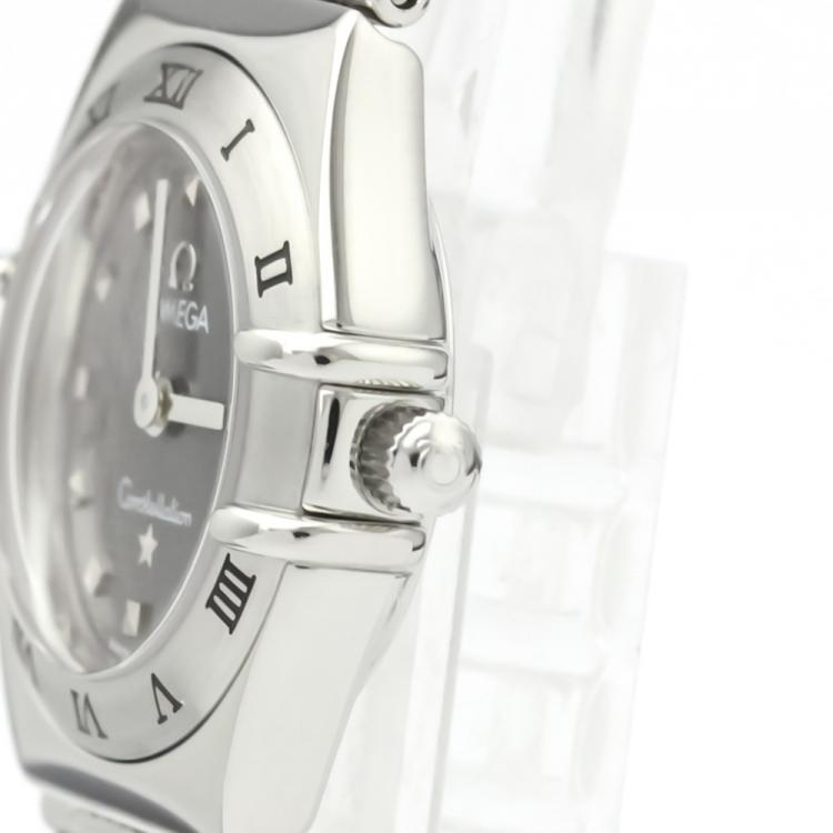 Pre Owned Omega Gray Stainless Steel Constellation 1561.51 Women's Wristwatch 22 MM