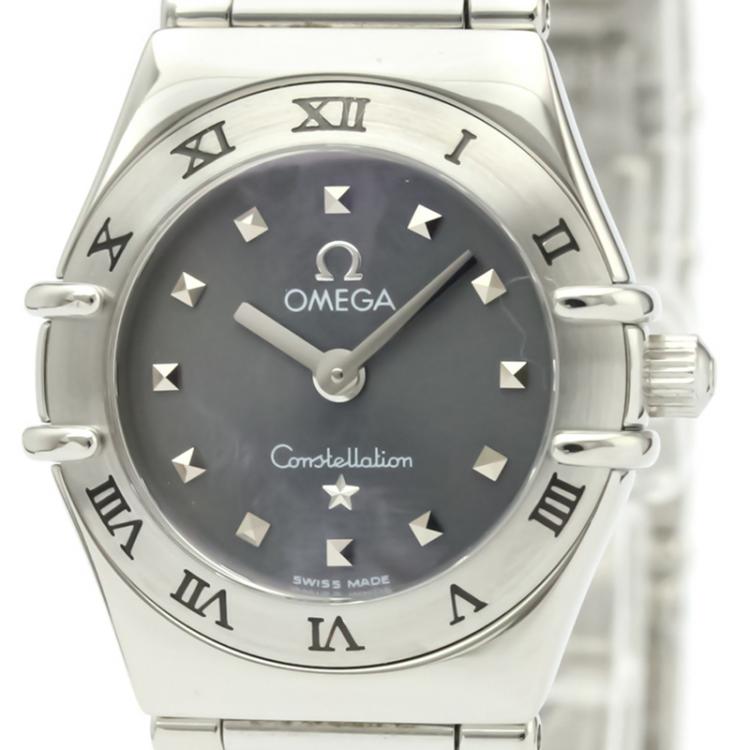 Pre Owned Omega Gray Stainless Steel Constellation 1561.51 Women's Wristwatch 22 MM