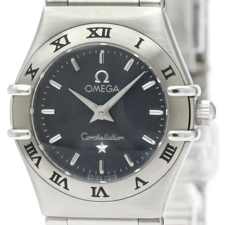 Pre Owned Omega Gray Stainless Steel Constellation 1562.40 Women's Wristwatch 22 MM