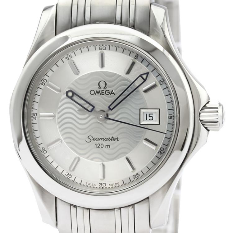 Pre Owned Omega Silver Stainless Steel Seamaster 120M 2571.31 Women's Wristwatch 29MM