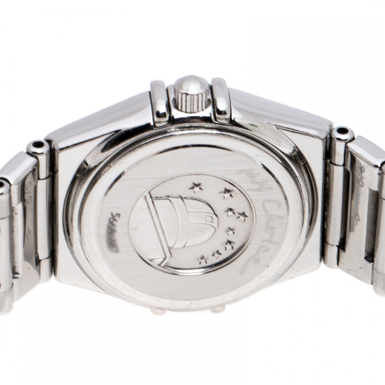 Pre Owned Omega Mother of Pearl Stainless Steel Diamonds My Choice Constellation 8951243 Women's Wristwatch 23 mm