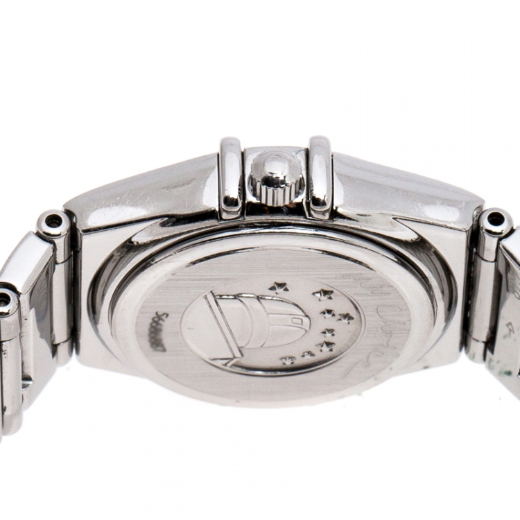 Pre Owned Omega Mother of Pearl Stainless Steel Diamonds My Choice Constellation 8951243 Women's Wristwatch 23 mm