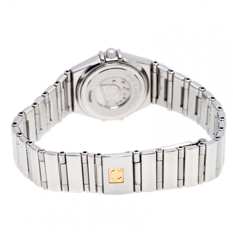 Pre Owned Omega Mother of Pearl Stainless Steel Diamonds My Choice Constellation 8951243 Women's Wristwatch 23 mm
