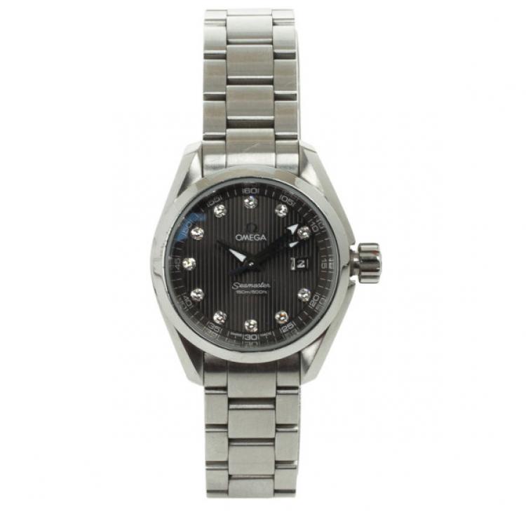 Pre Owned Omega Seamaster Mini Diamond Womens Wristwatch 30 MM