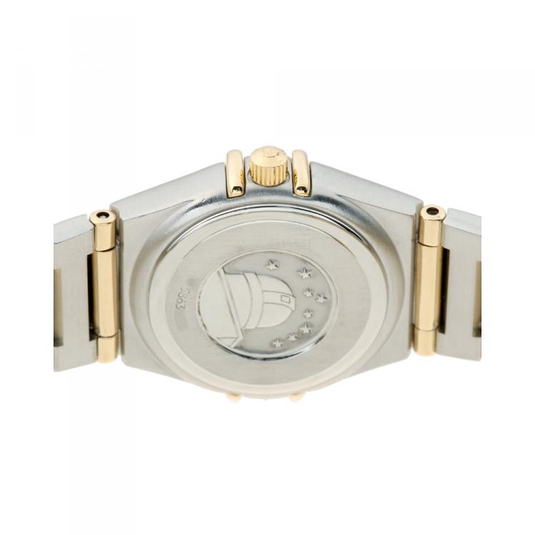 مملوكة مسبقًا Omega Champagne 18K Yellow Gold and Stainless Steel Constellation Mini 1262.10 Women's Wristwatch 24MM