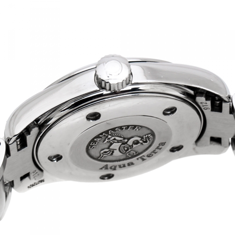 Pre Owned Omega Silver Stainless Steel Seamaster Aqua Terra 2577.30.00 Women's Wristwatch 29 mm