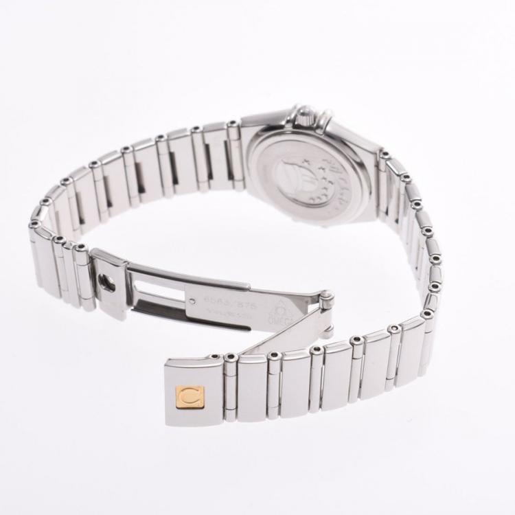 Pre Owned Omega Salmon Stainless Steel Constellation Mini My Choice 1561.51 Women's Wristwatch 21 MM
