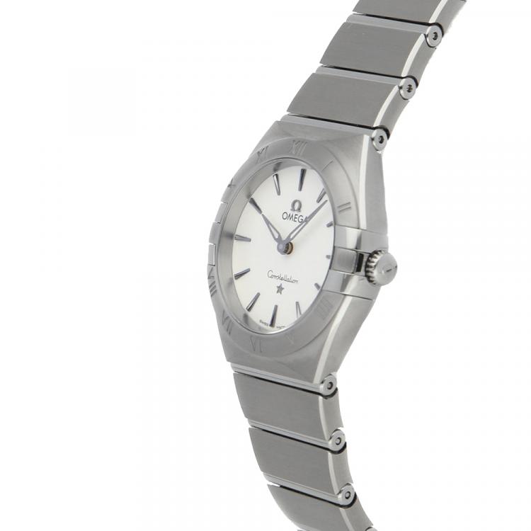 Pre Owned Omega Silver Stainless Steel Constellation Manhattan 131.10.28.60.02.001 Women's Wristwatch 28 MM