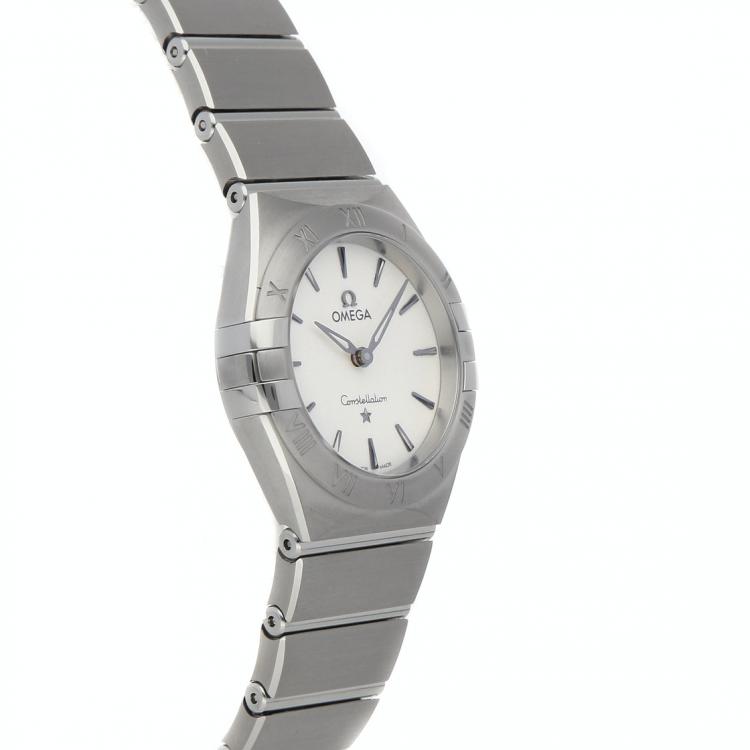 Pre Owned Omega Silver Stainless Steel Constellation Manhattan 131.10.28.60.02.001 Women's Wristwatch 28 MM