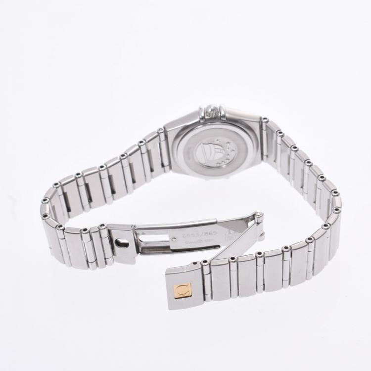 Pre Owned Omega White Stainless Steel Constellation Quartz Women's Wristwatch 26 MM