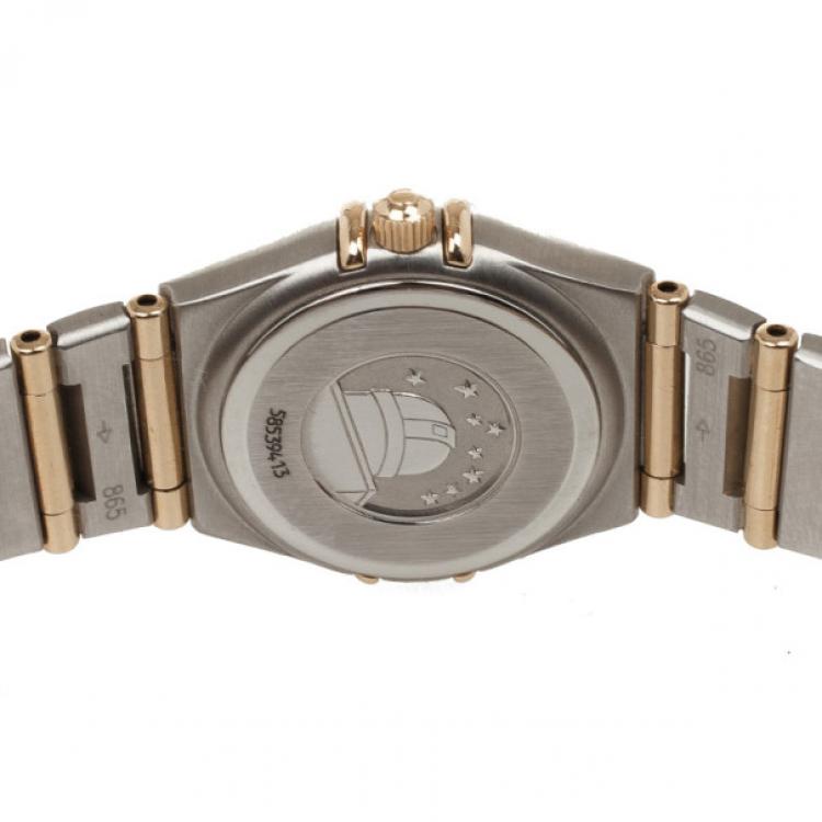 Pre Owned Omega Yellow Gold On Steel Womens Wristwatch 24 MM