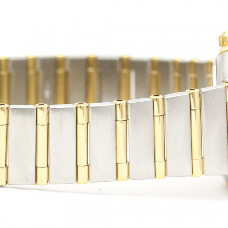 Pre Owned Omega MOP Diamonds 18k Yellow Gold And Stainless Steel Constellation 1262.75 Women's Wristwatch 22 mm