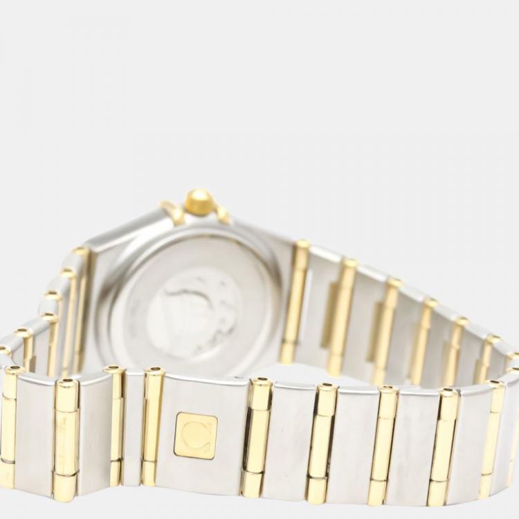مملوكة مسبقًا Omega Gold 18k Yellow Gold And Stainless Steel Constellation 1262.10 Quartz Women's Wristwatch 22 mm