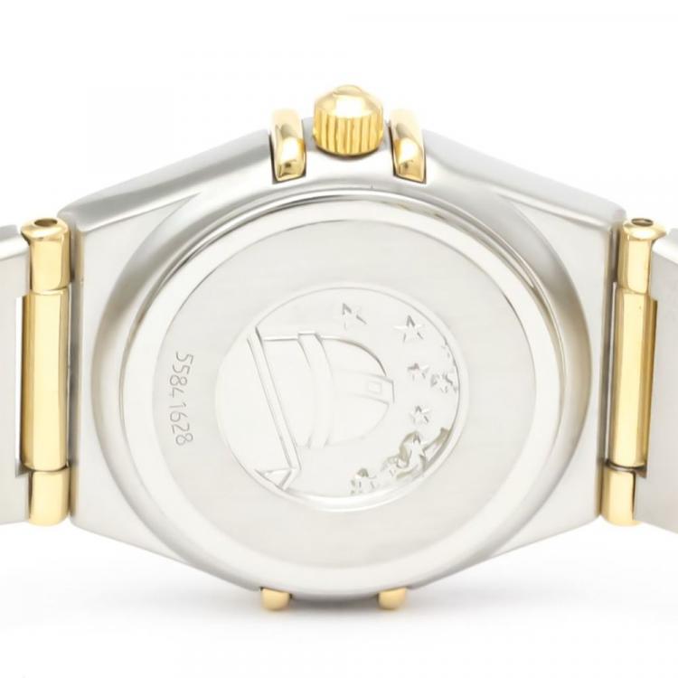 مملوكة مسبقًا Omega Gold 18k Yellow Gold And Stainless Steel Constellation 1262.10 Quartz Women's Wristwatch 22 mm