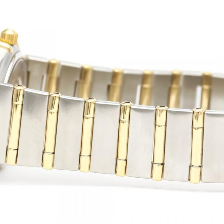 مملوكة مسبقًا Omega Gold 18k Yellow Gold And Stainless Steel Constellation 1262.10 Quartz Women's Wristwatch 22 mm