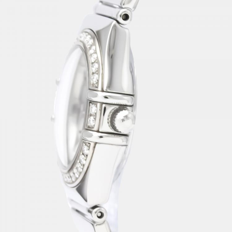 Pre Owned Omega Black Stainless Steel Constellation 1465.51 Quartz Women's Wristwatch 22 mm