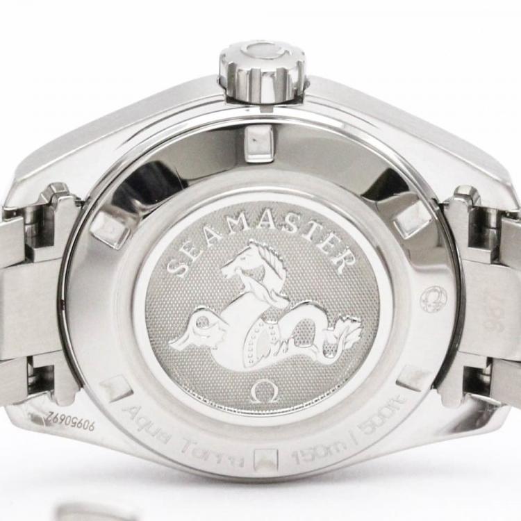 Pre Owned Omega Silver Stainless Steel Seamaster Aqua Terra 231.10.30.61.02.001 Quartz Women's Wristwatch 30 mm