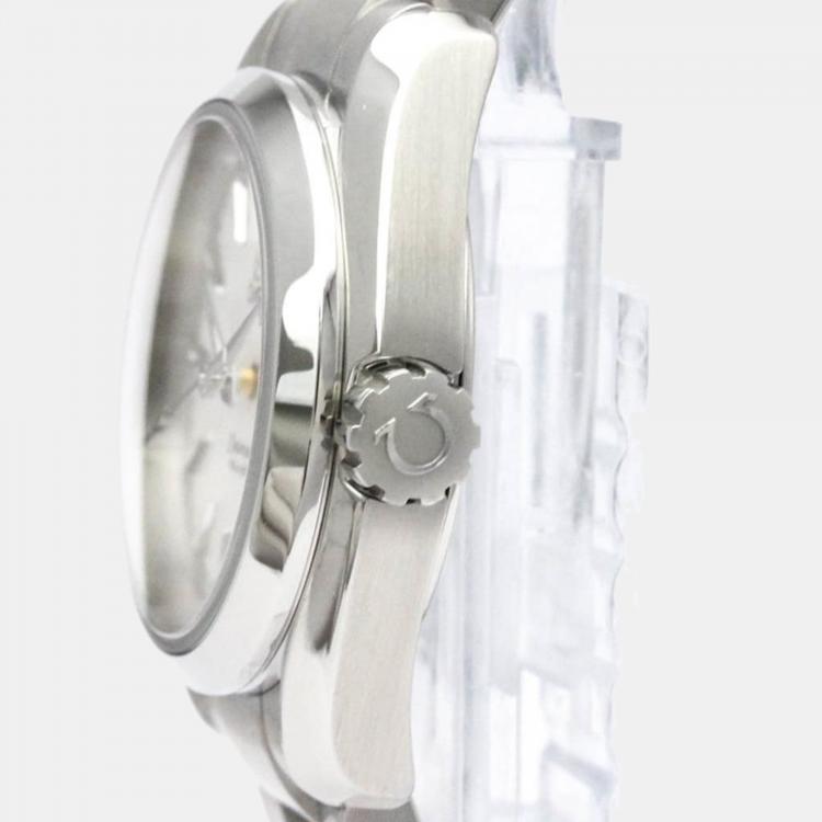 Pre Owned Omega Silver Stainless Steel Seamaster Aqua Terra 231.10.30.61.02.001 Quartz Women's Wristwatch 30 mm