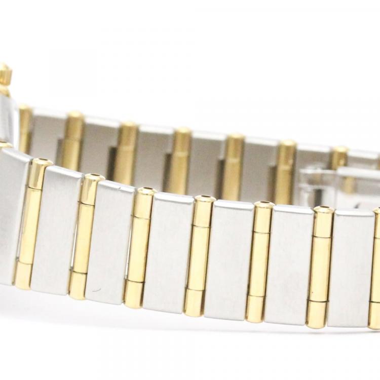 Pre Owned Omega Gold 18k Yellow Gold And Stainless Steel Constellation 1262.10 Quartz Women's Wristwatch 22 mm