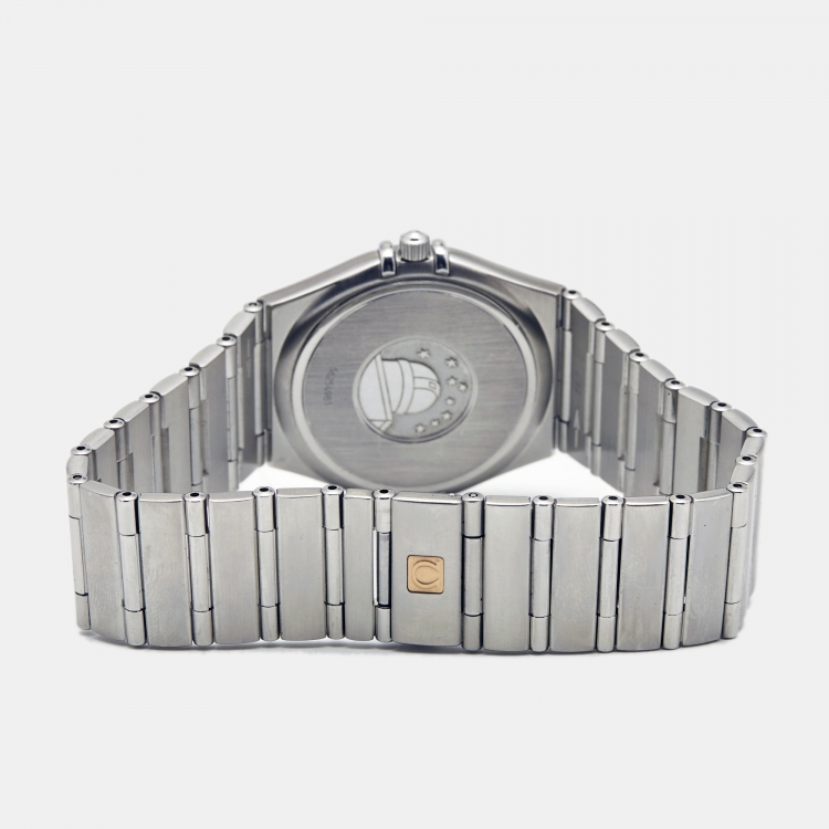 Pre Owned Omega Silver Stainless Steel Constellation 396.1201 Women's Wristwatch 33 mm