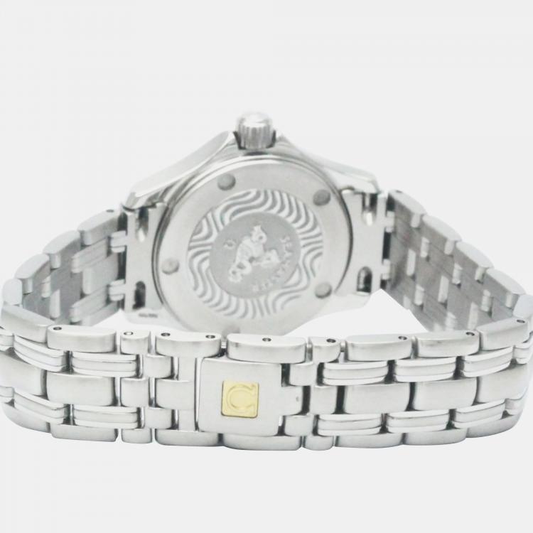 Pre Owned Omega Silver Stainless Steel Seamaster 2571.31 Quartz Women's Wristwatch 29 mm