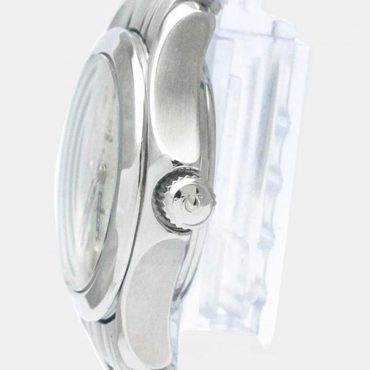 Pre Owned Omega Silver Stainless Steel Seamaster 2571.31 Quartz Women's Wristwatch 29 mm