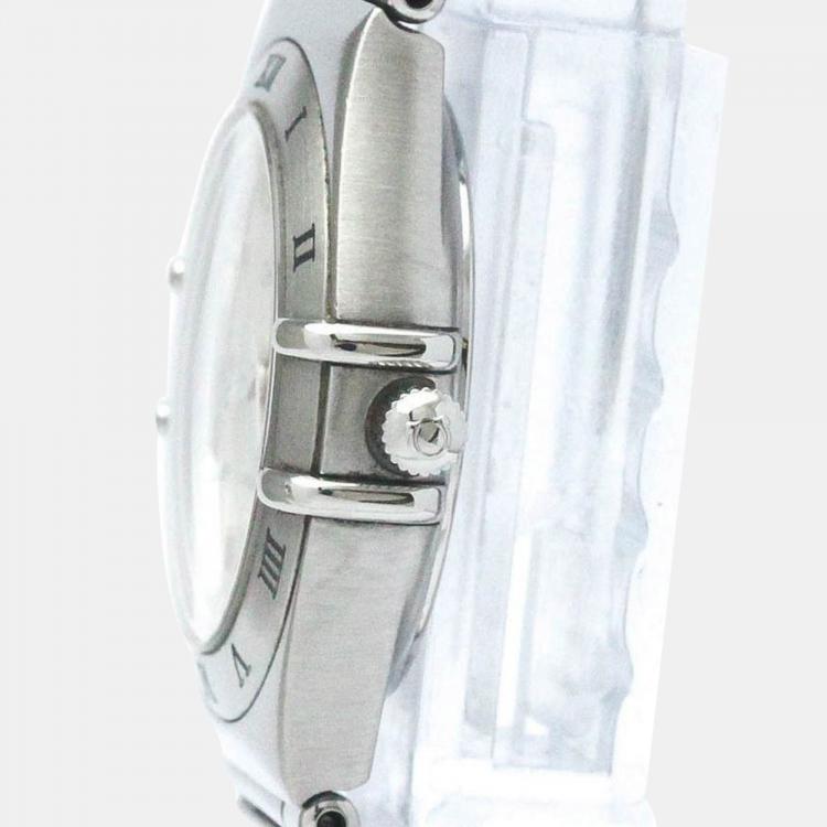Pre Owned Omega Silver Stainless Steel Constellation Quartz Women's Wristwatch 25 mm