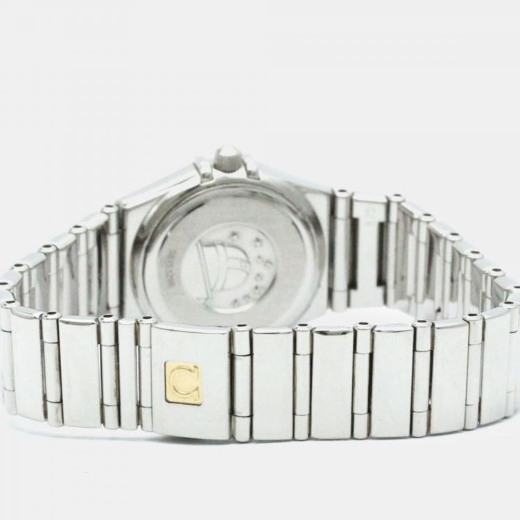 Pre Owned Omega Black Stainless Steel Constellation Quartz Women's Wristwatch 22 mm