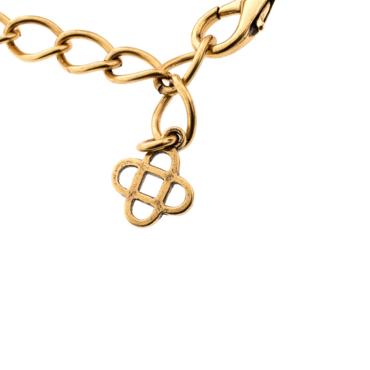 Pre Owned Oscar De La Renta Fern Gold Tone Collar Statement Necklace