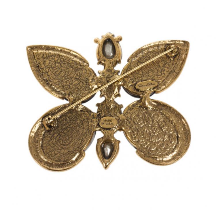 Pre Owned Oscar de la Renta Butterfly Brooch