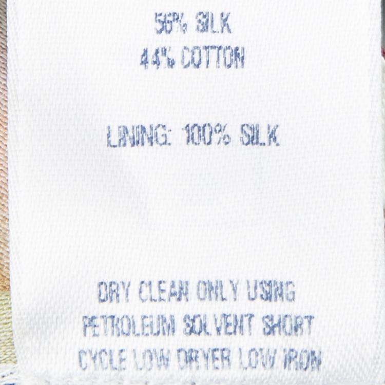 Pre Owned Oscar De La Renta Multicolor Digital Floral Print Sleeveless Dress L