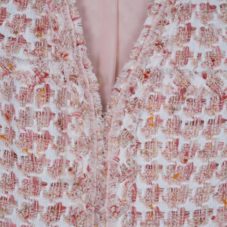 مملوكة مسبقًا Oscar de la Renta Peach Tweed Skirt Suit M