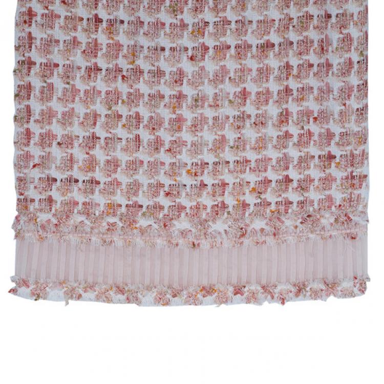 مملوكة مسبقًا Oscar de la Renta Peach Tweed Skirt Suit M